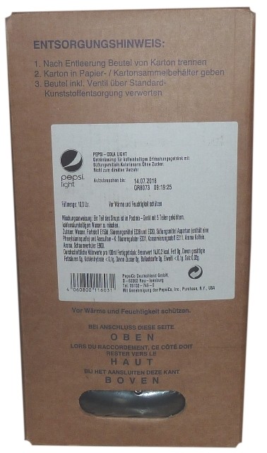 Pepsi Cola Light Postmix 10L